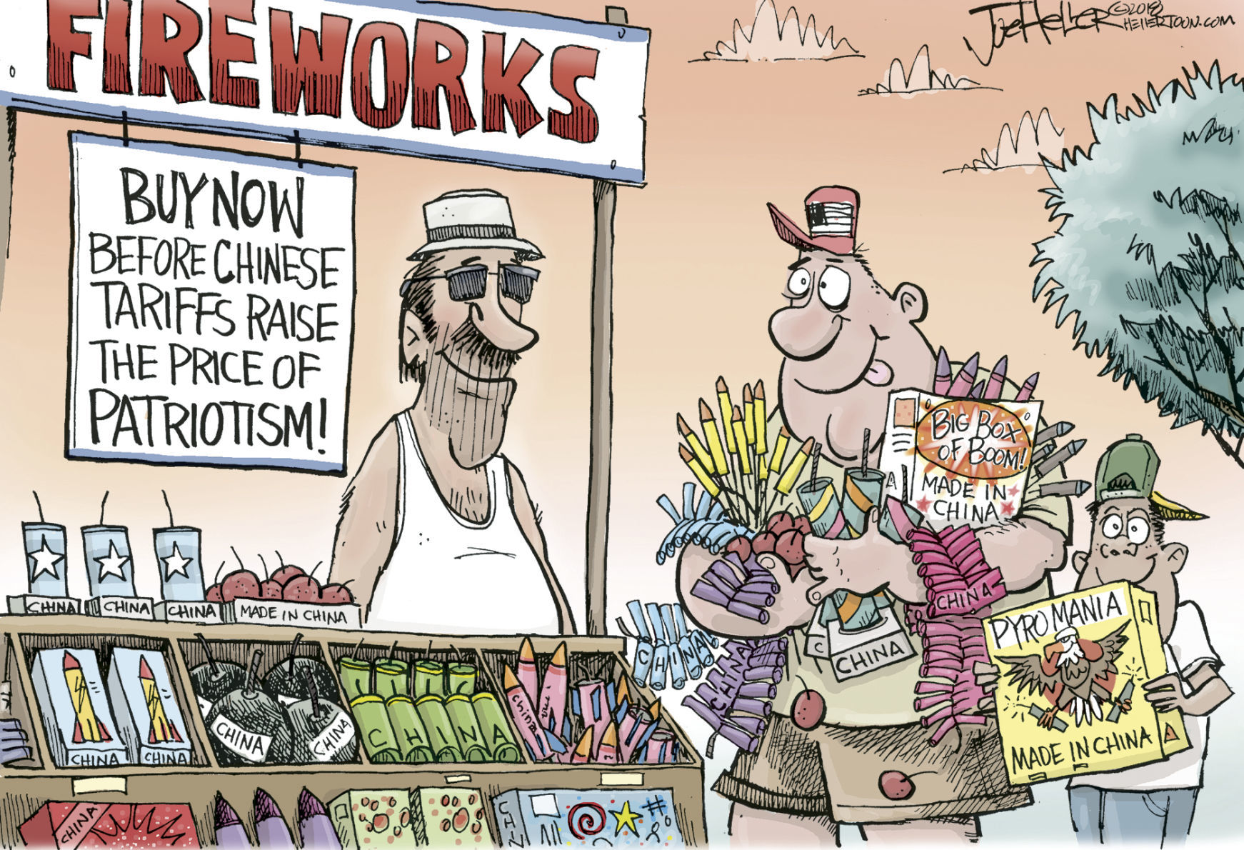 Firework Tariffs by Joe Heller